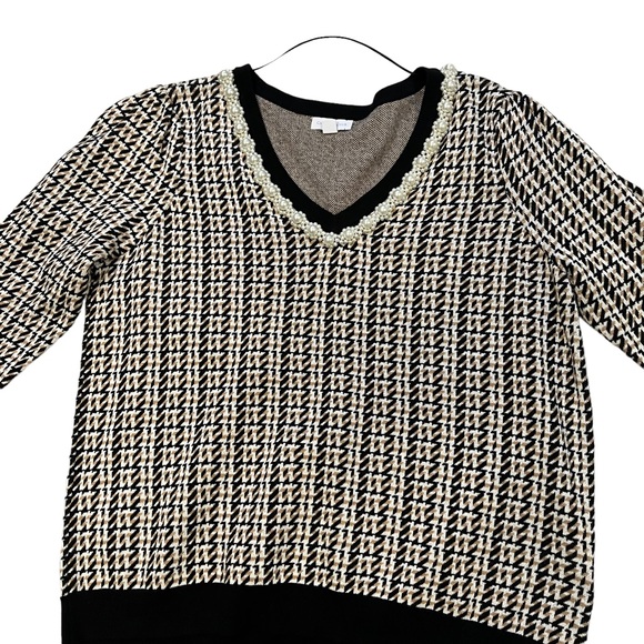 NWOT, Charter Club V-Neck Beaded Trim Sweater, Sz XXL - Picture 7 of 12